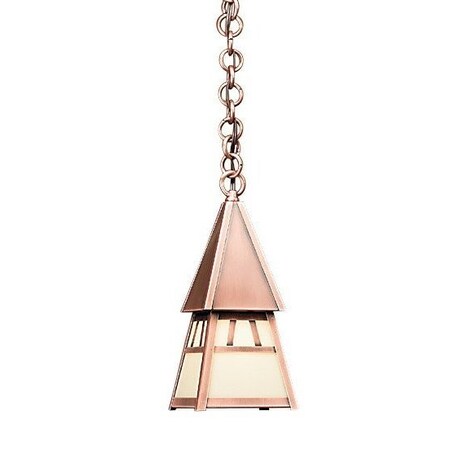 Arroyo Craftsman 4" Dartmouth Pendant, Raw Copper, Clear Seedy Glass DH-4CS-RC